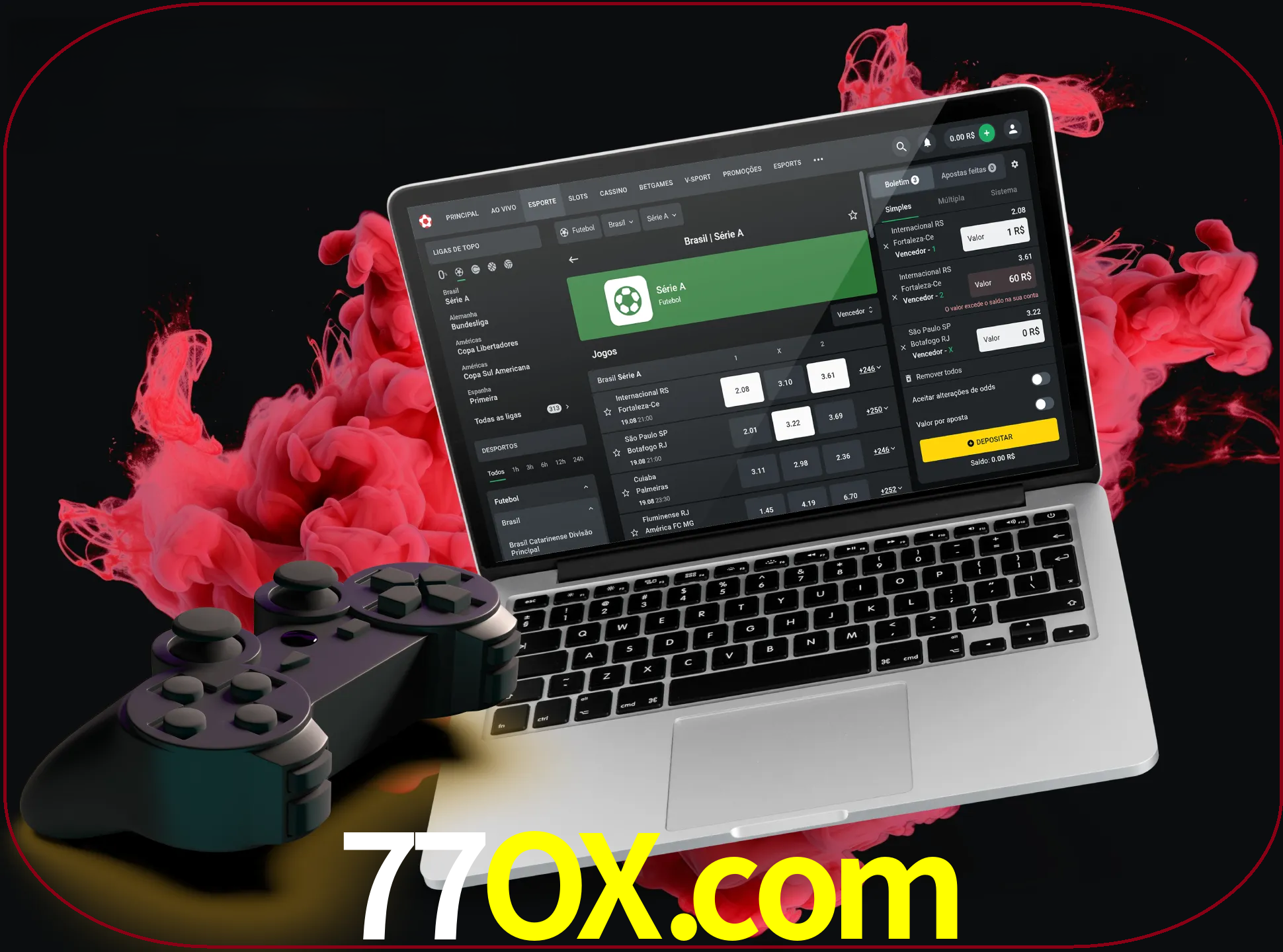 Visite a secção especial de jogos de vídeo em 77ox para descobrir em que jogos pode apostar e ganhar muito dinheiro.